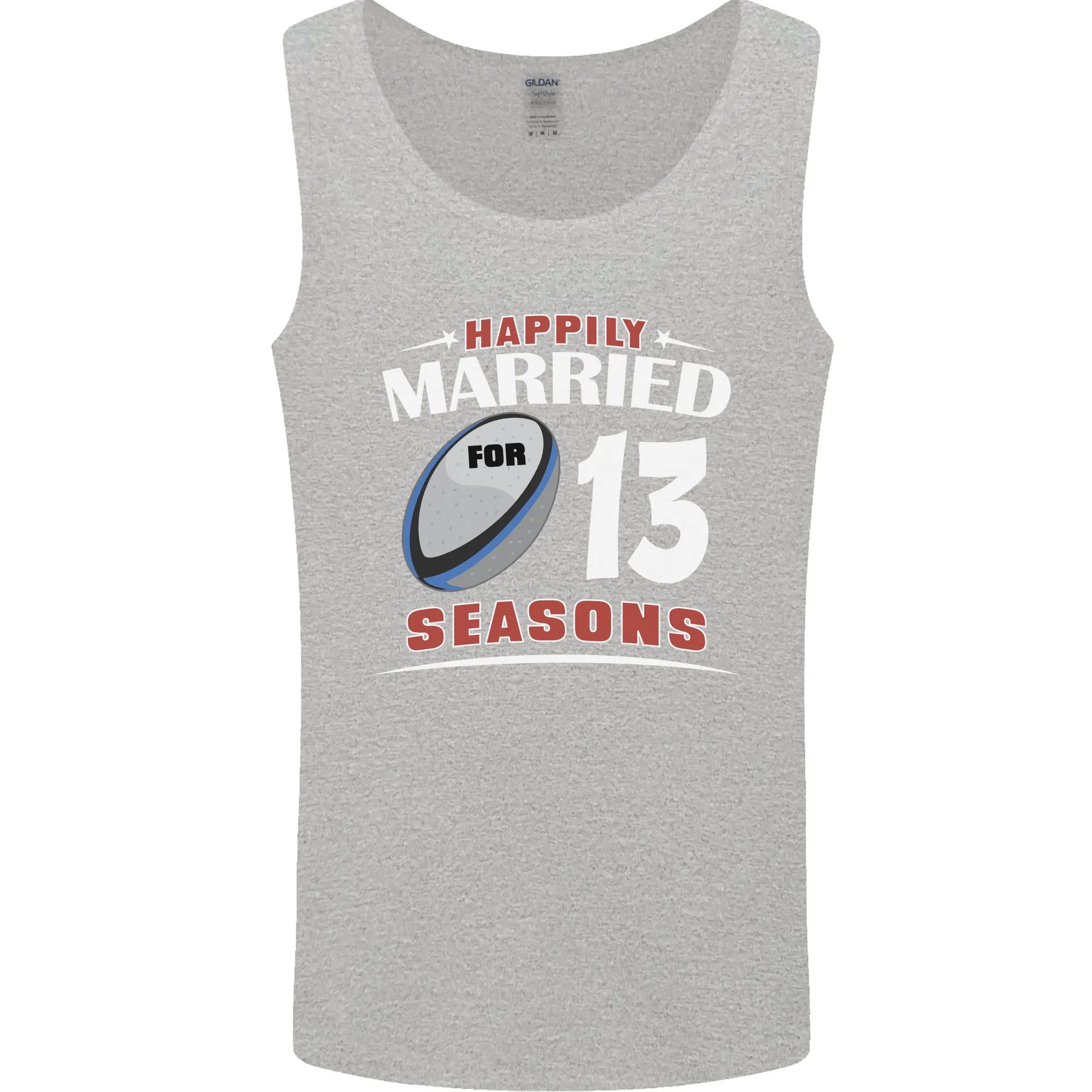 13 Year Wedding Anniversary 13th Rugby Mens Vest Tank Top