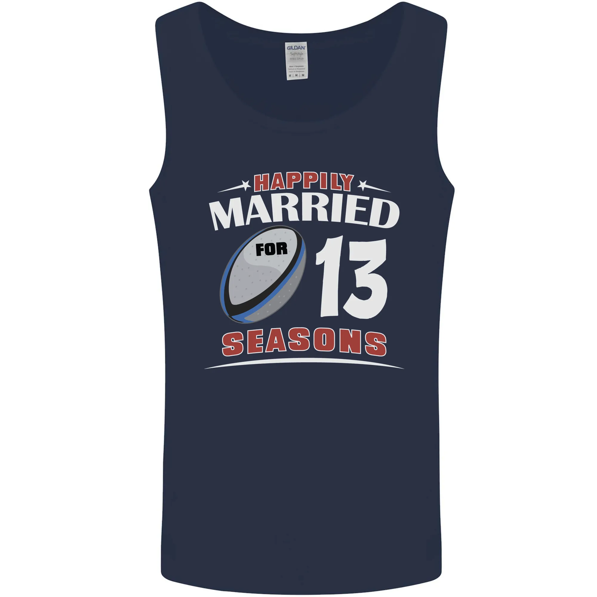13 Year Wedding Anniversary 13th Rugby Mens Vest Tank Top