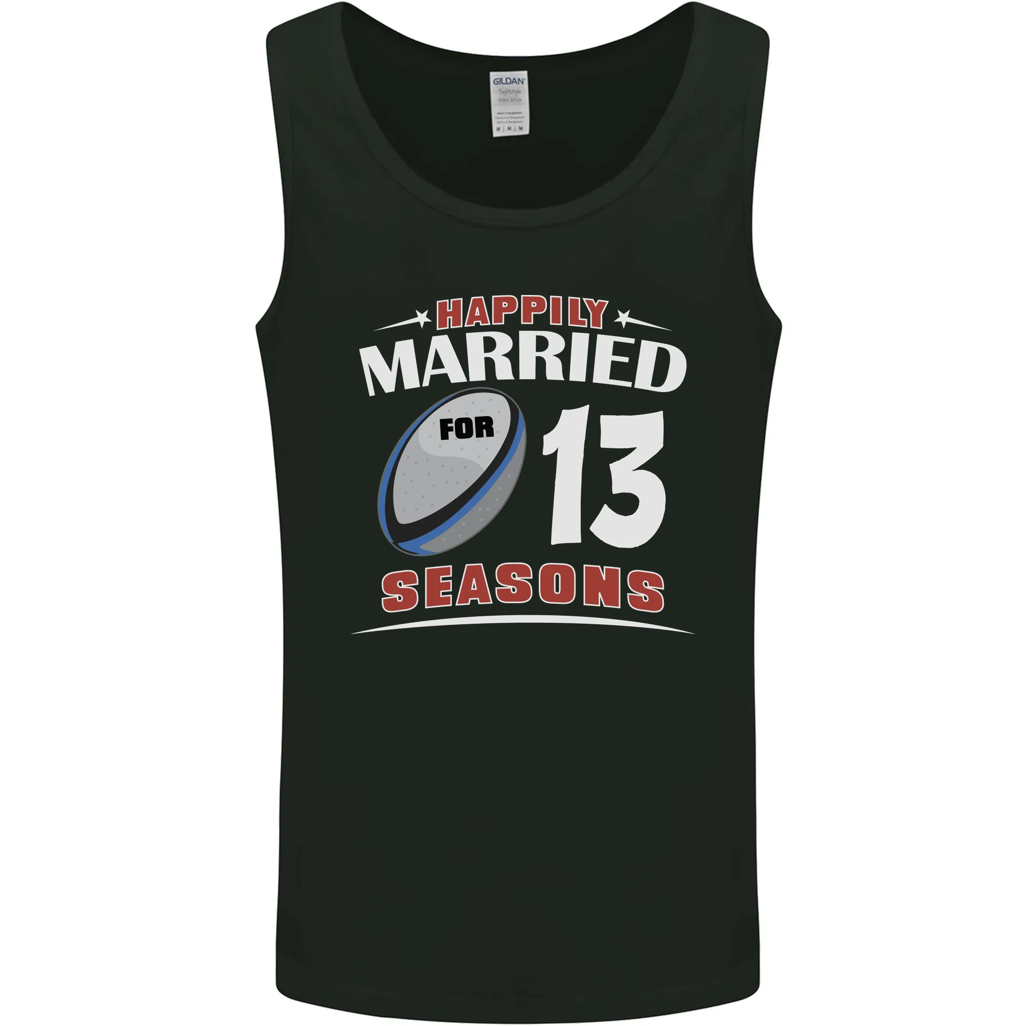 13 Year Wedding Anniversary 13th Rugby Mens Vest Tank Top