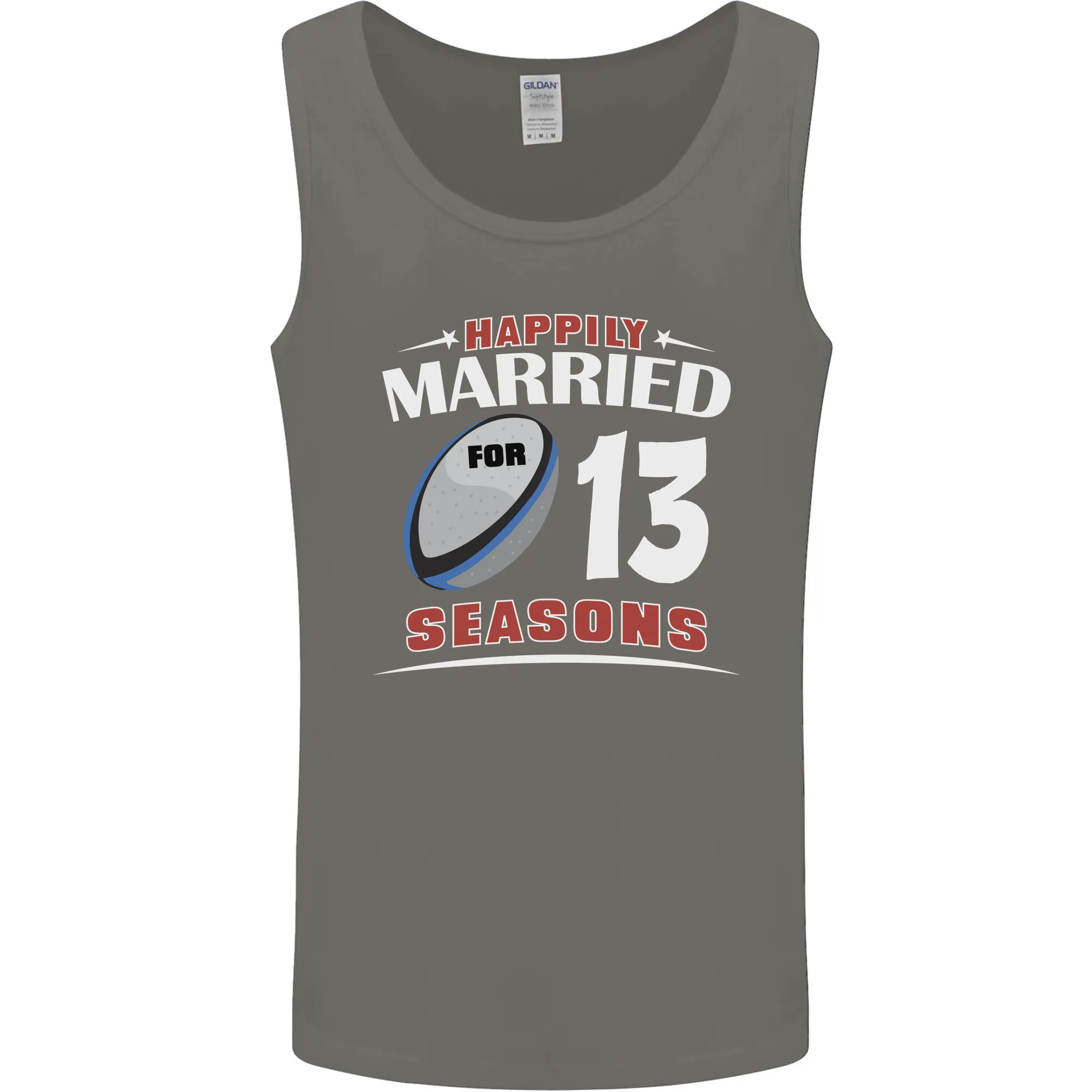 13 Year Wedding Anniversary 13th Rugby Mens Vest Tank Top