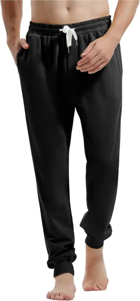 AMY COULEE Men's Casual Joggers Cotton Sweatpants Workout Athletic Pants with Pockets Drawstring Gym Running Pants