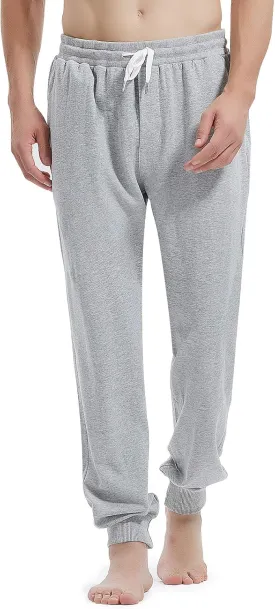 AMY COULEE Men's Casual Joggers Cotton Sweatpants Workout Athletic Pants with Pockets Drawstring Gym Running Pants