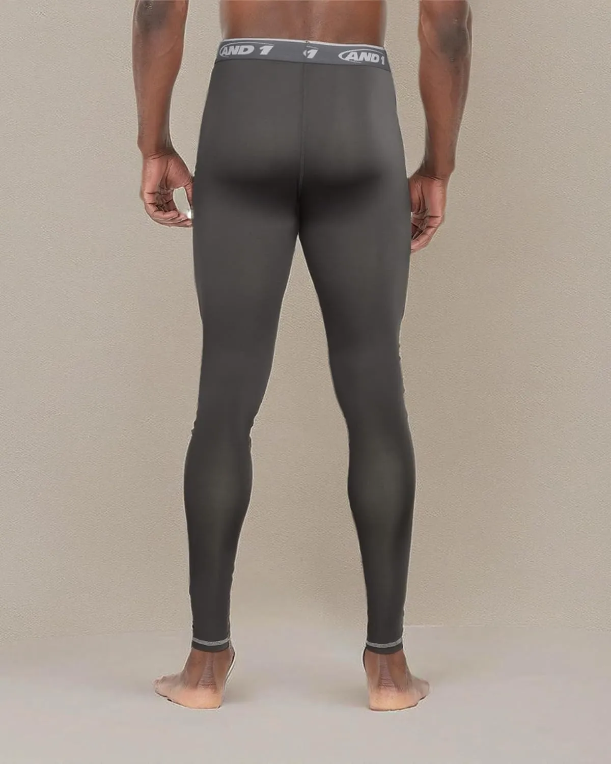 AND1 Men's Compression Pants - Athletic Performance Leggings Compression Tights - Full Length & Crop Base Layer Pants (S-XL)