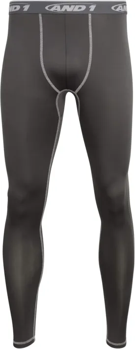 AND1 Men's Compression Pants - Athletic Performance Leggings Compression Tights - Full Length & Crop Base Layer Pants (S-XL)