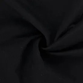 Black Cotton Stretch French Terry Fabric