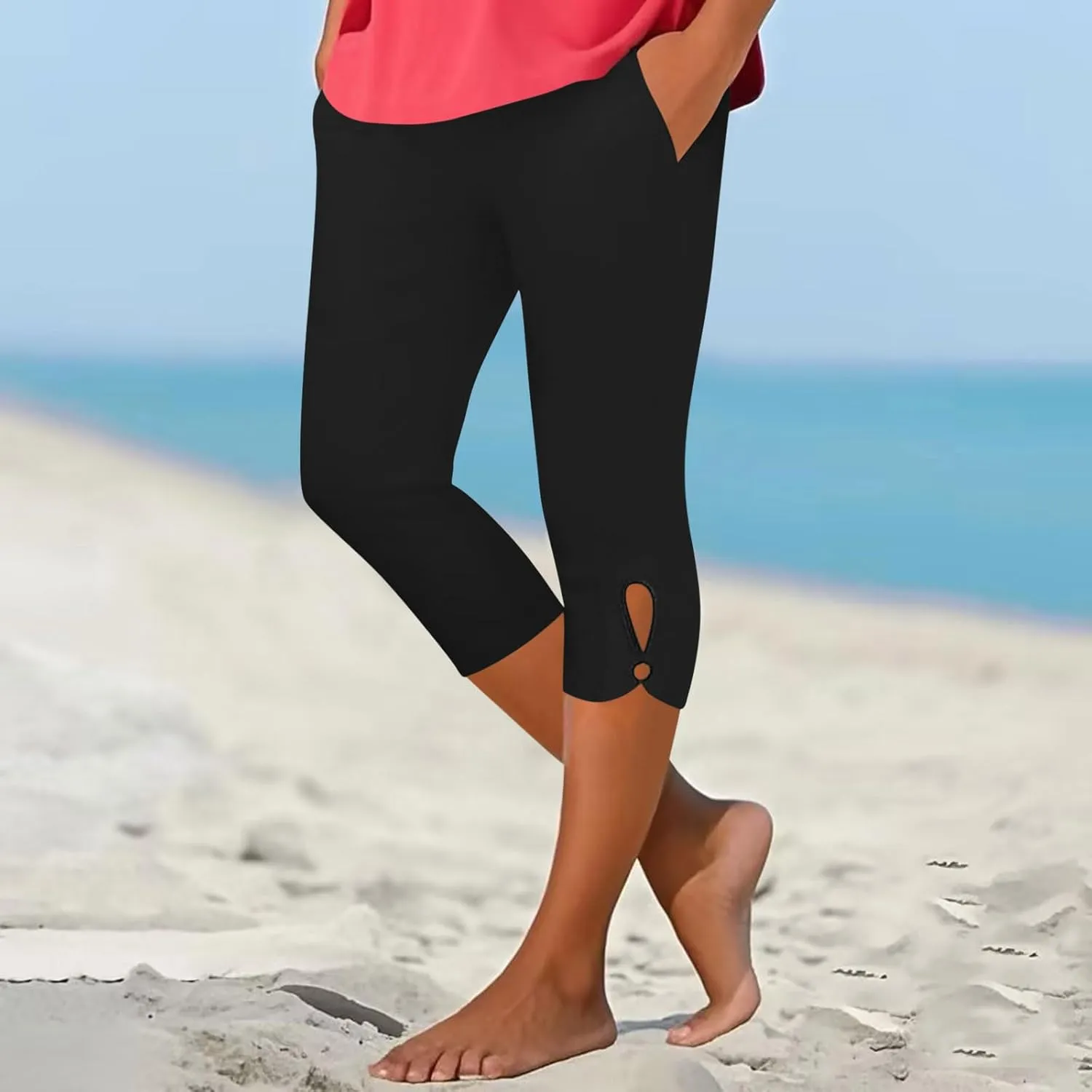 Capri Leggings for Women with Pockets Stretchy Soft High Waisted Yoga Pants Workout Exercise Hiking Capri Pants 2025