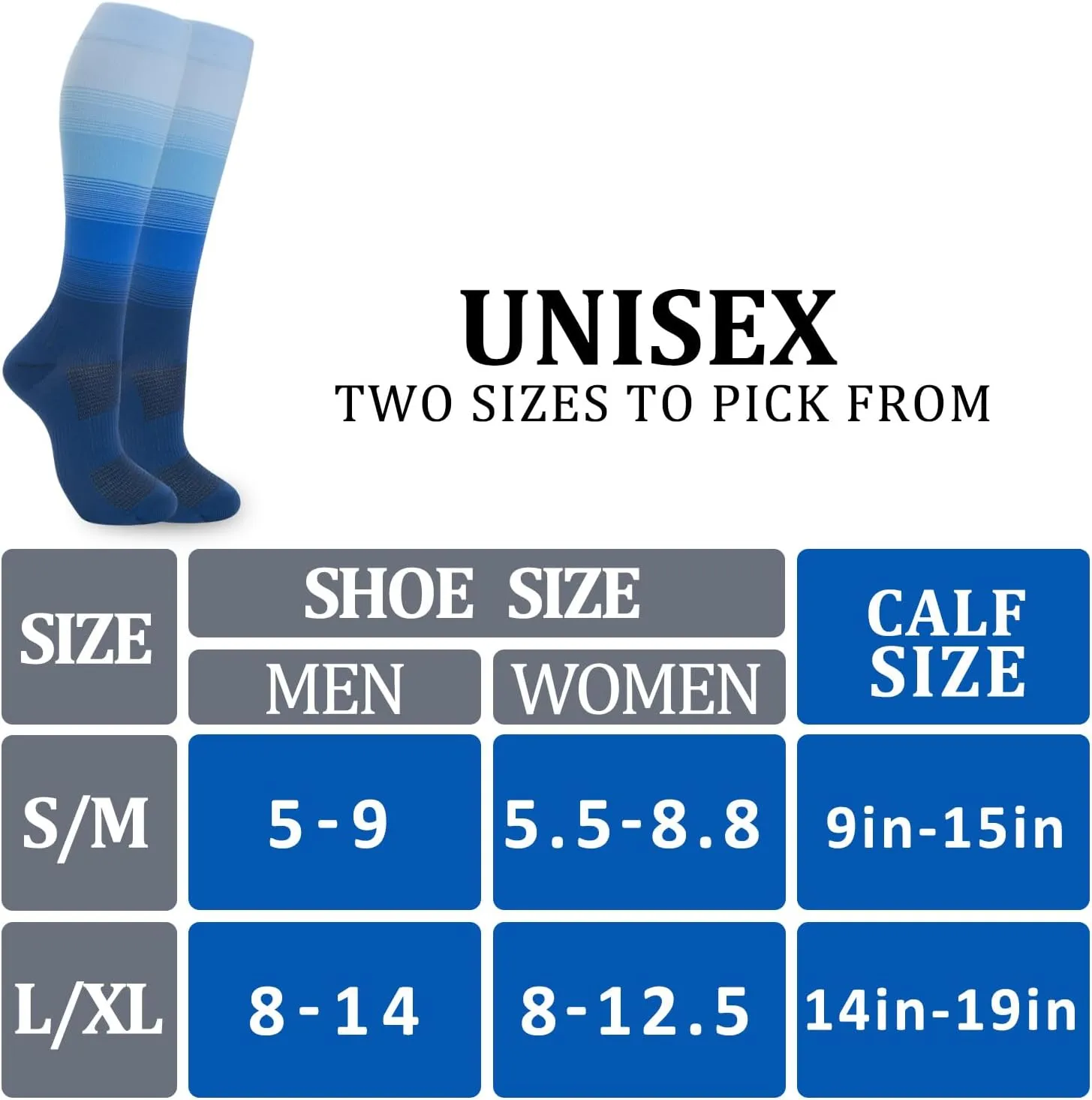 fenglaoda 6 Pairs Compression Socks for Women & Men Knee High Cute Circulation Socks for Nurse Pregnant Travel Athletic