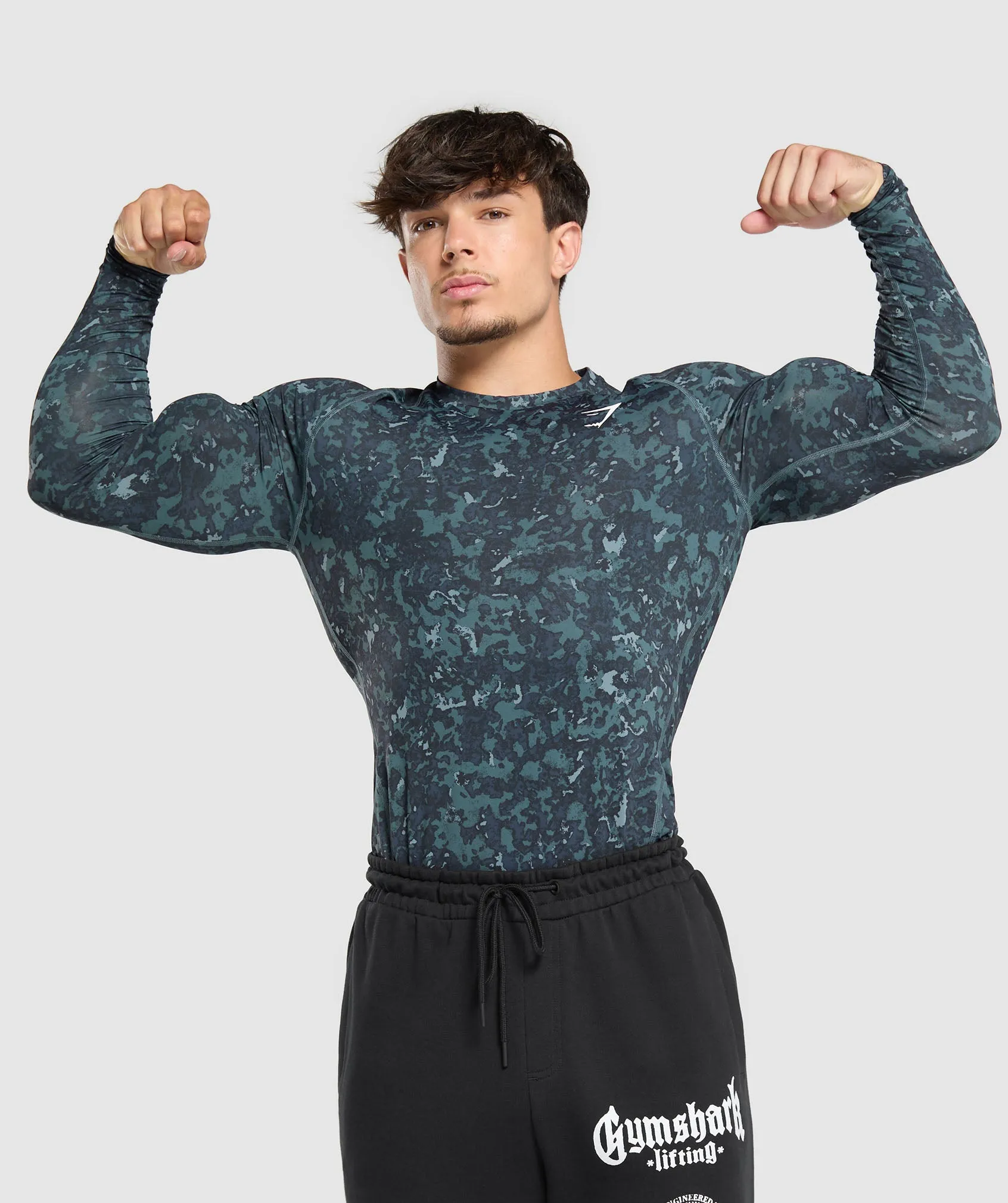 Gymshark Element Baselayer Long Sleeve T-Shirt - Titanium Blue