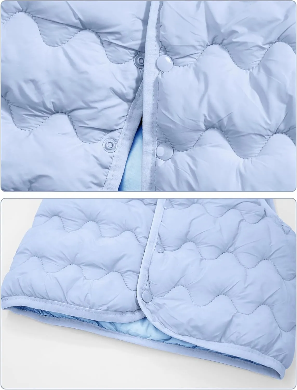 Happy Cherry Girls Puffer Vest Kids Water Resistant Jacket Sleeveless V-neck Windproof Thin Lightweight Outerwear Gilet