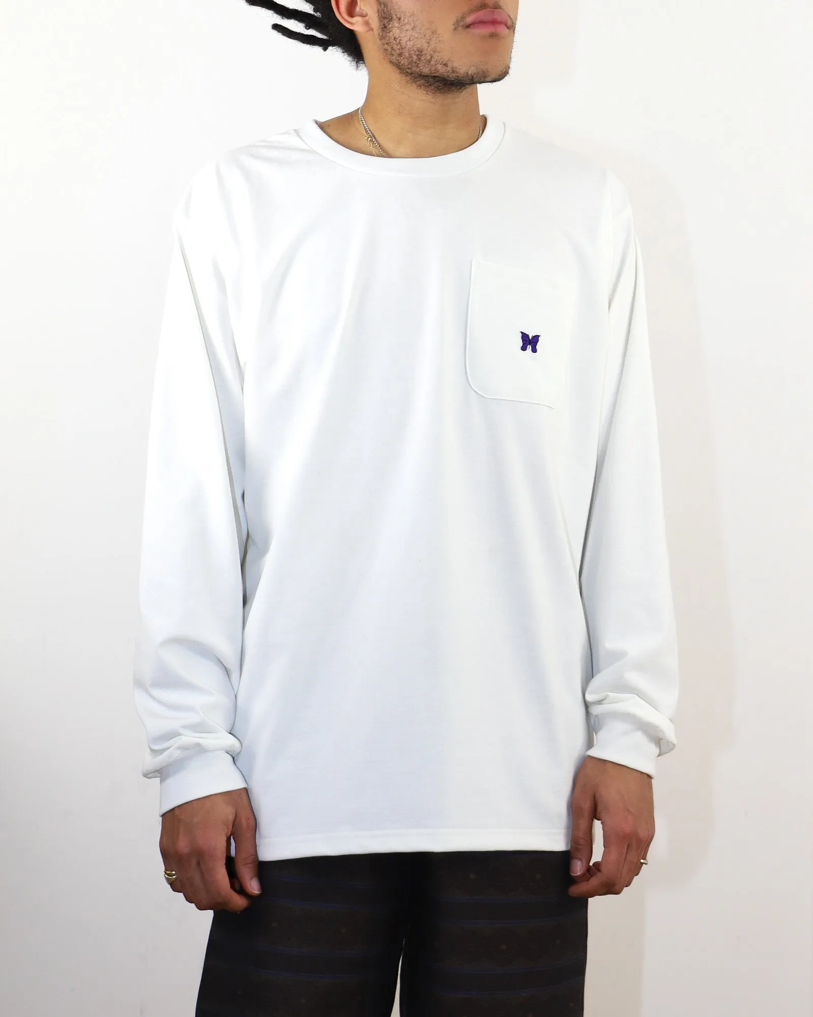 Long Sleeve Crew Neck – White Heavyweight Jersey