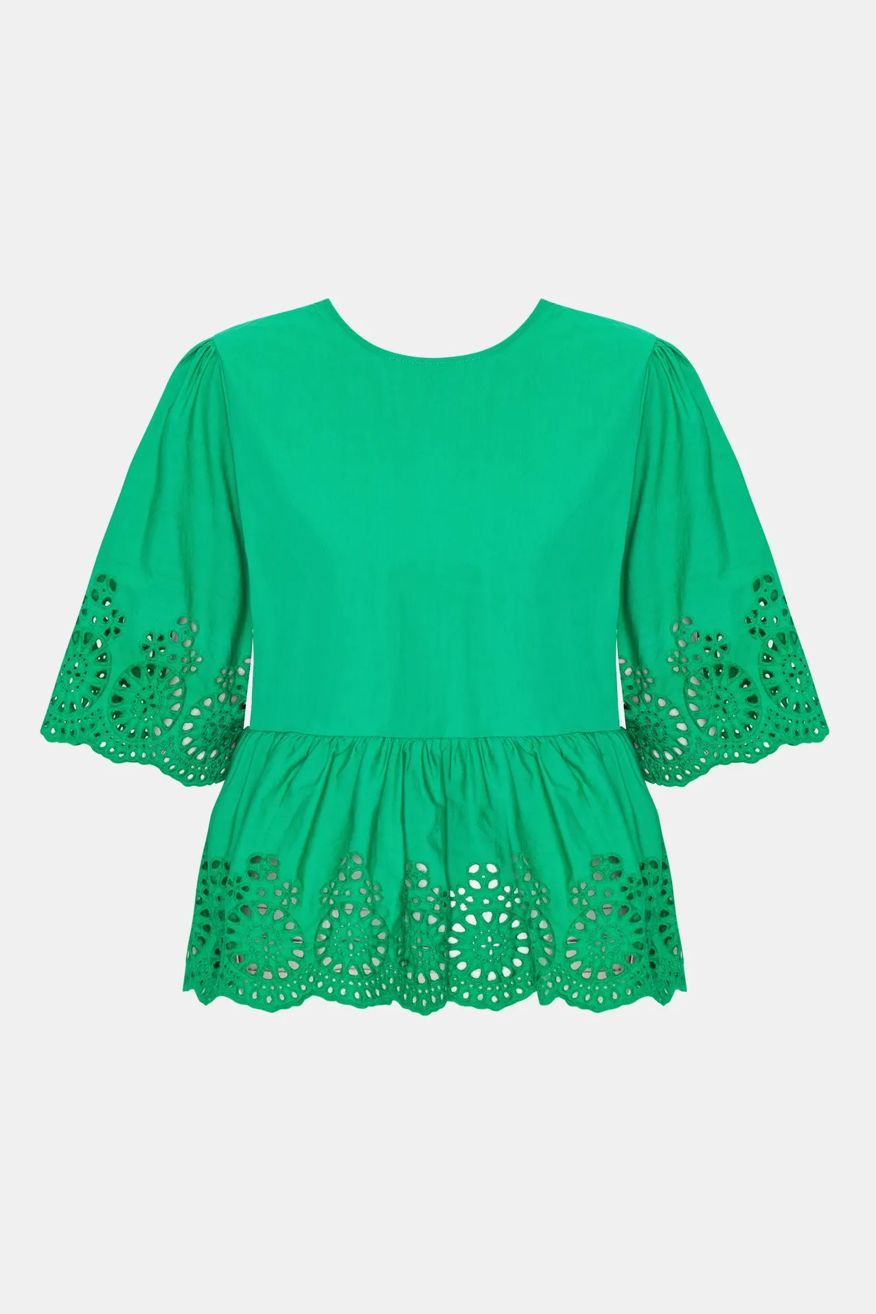 LulaIC Top - Grøn Broderi