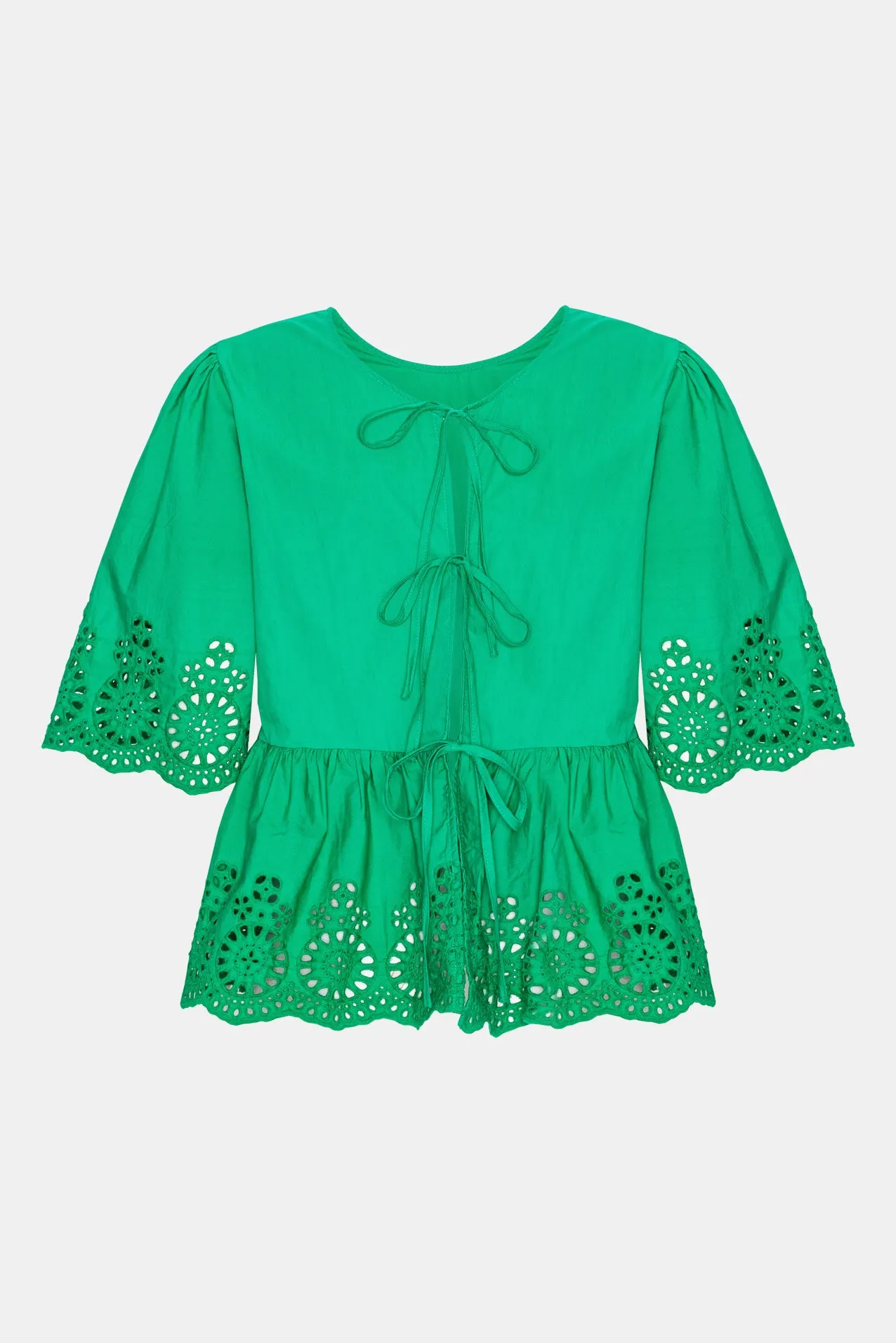 LulaIC Top - Grøn Broderi