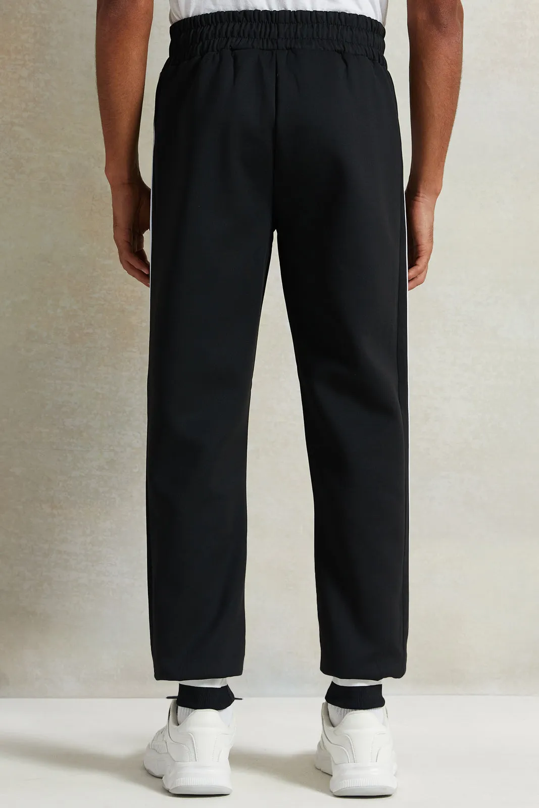 Men Black Printed Basketball Active Pant