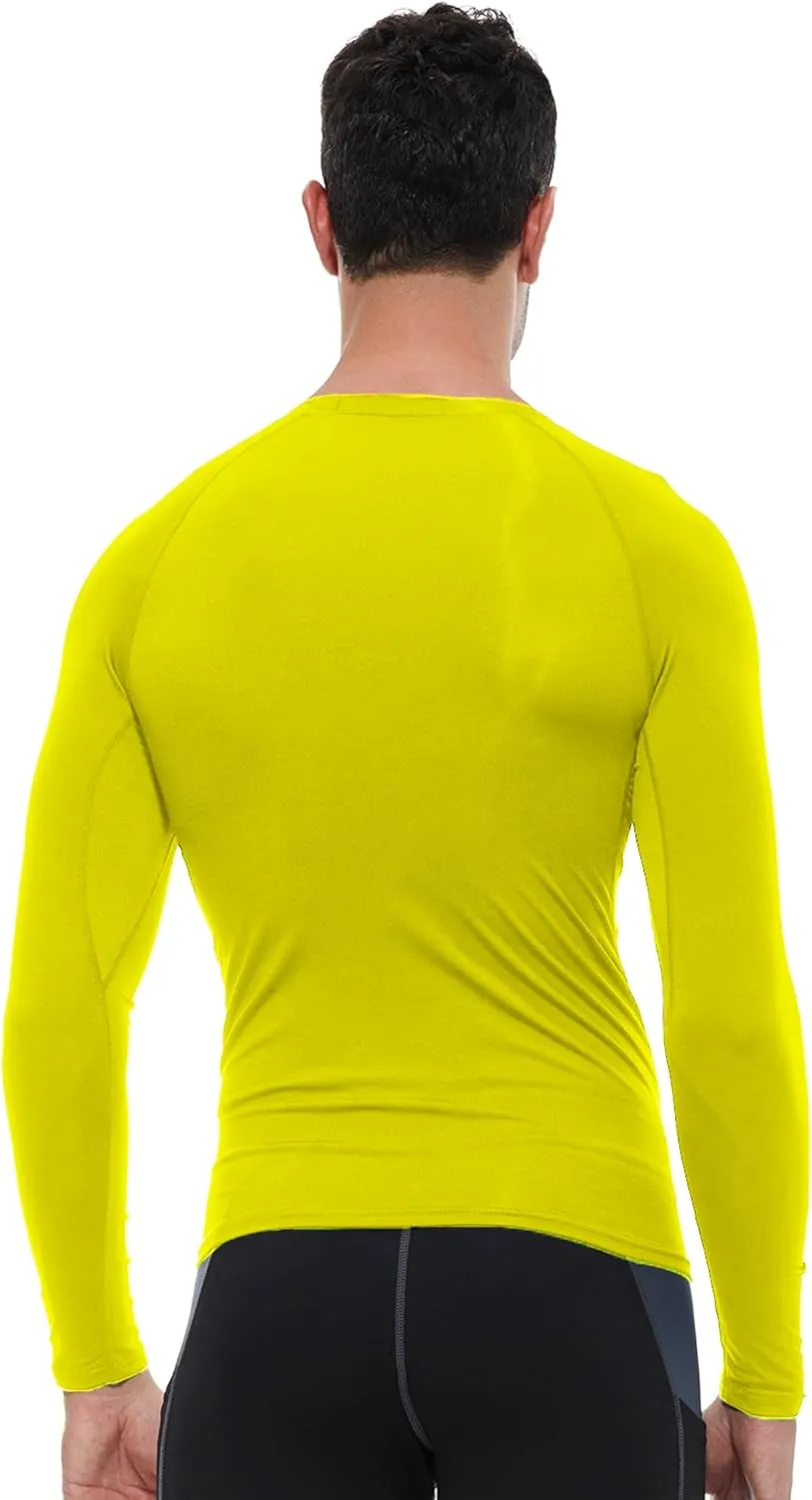 Men's Compression Shirts Long Sleeve Athletic Workout T-Shirt Running Cool Dry Tops Active Base Layer Undershirts