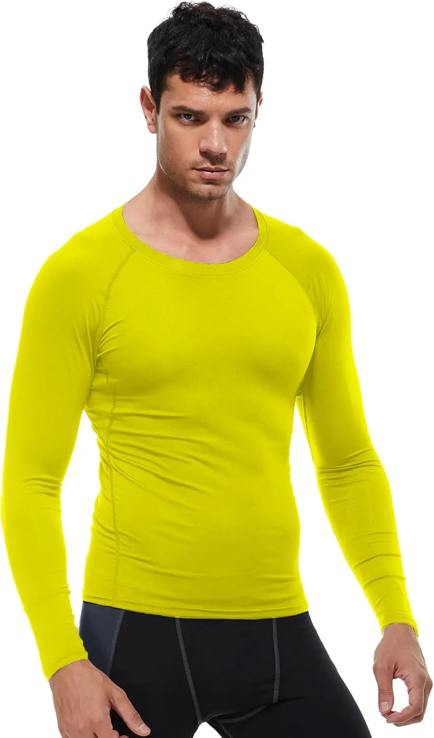 Men's Compression Shirts Long Sleeve Athletic Workout T-Shirt Running Cool Dry Tops Active Base Layer Undershirts