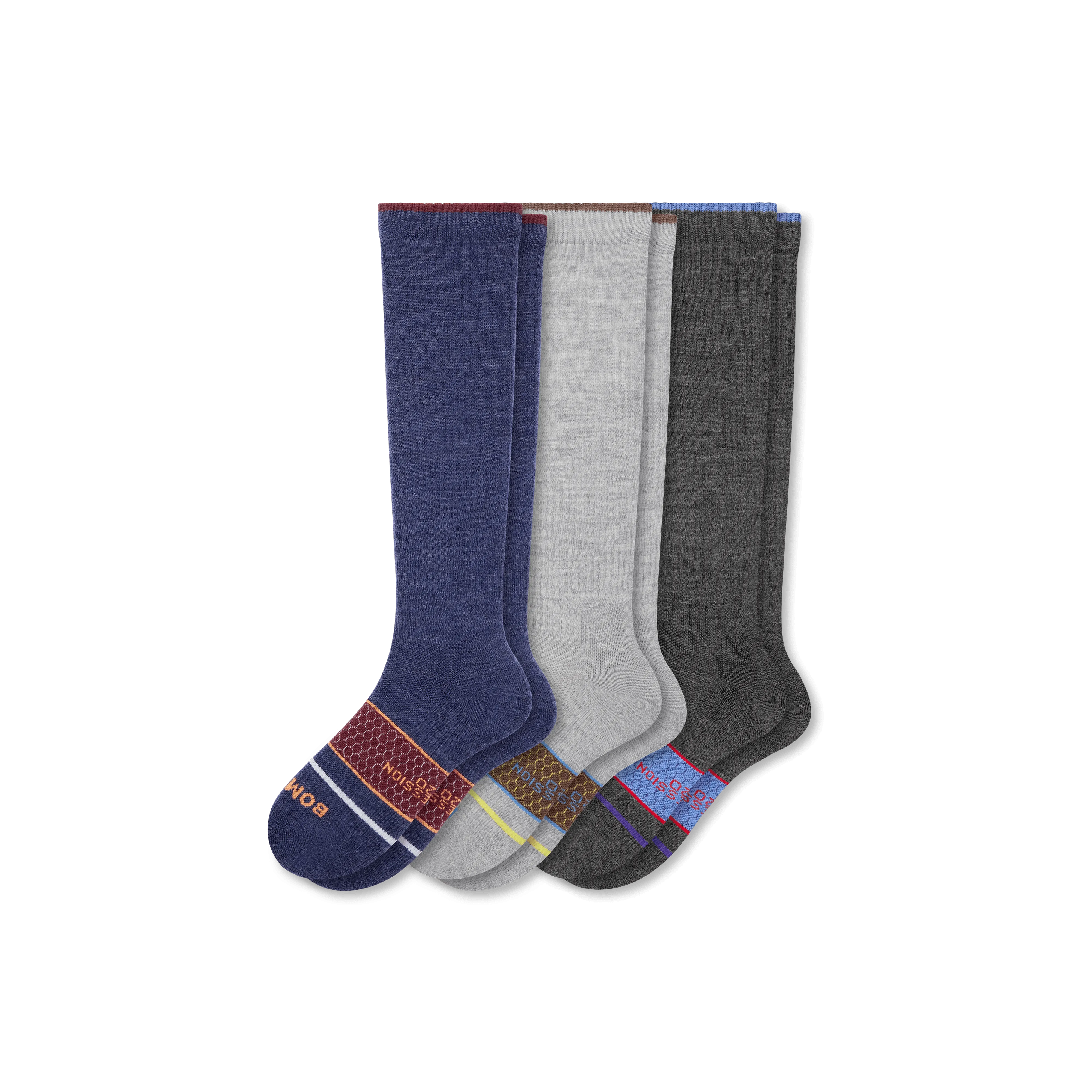 Men's Merino Wool Blend Everyday Compression Socks 3-Pack (15-20mmHg)