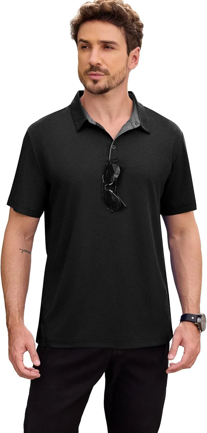 NIASHOT Mens Polo Shirt Short Sleeve Golf Sports Casual Tee