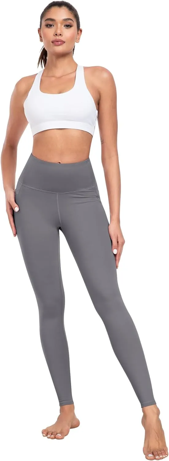 NORMOV 4 Packs Yoga Leggings with Pockets for Women, Soft High Waisted Tummy Control Workout Pants