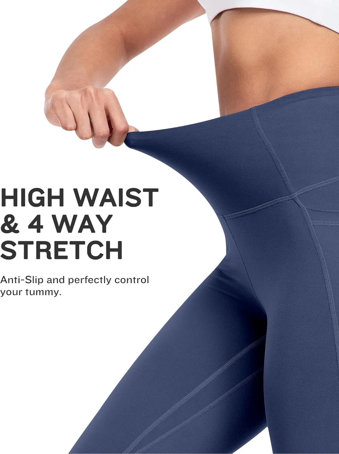 NORMOV 4 Packs Yoga Leggings with Pockets for Women, Soft High Waisted Tummy Control Workout Pants