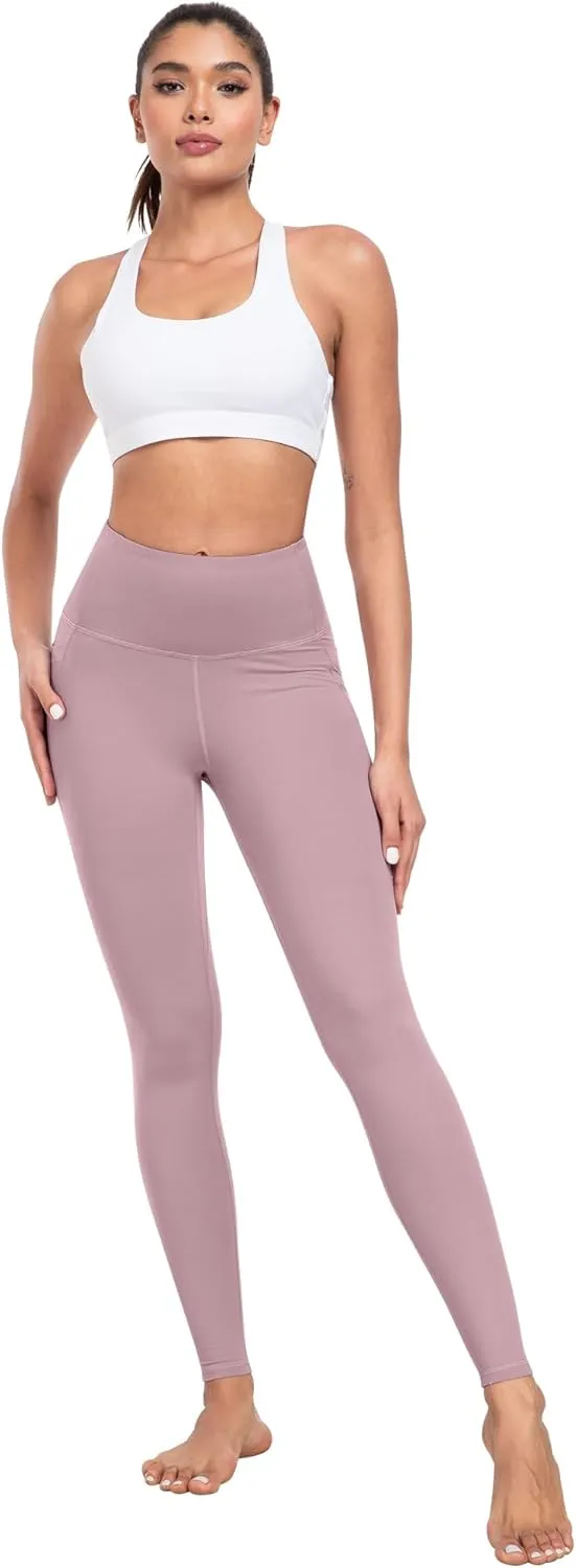 NORMOV 4 Packs Yoga Leggings with Pockets for Women, Soft High Waisted Tummy Control Workout Pants
