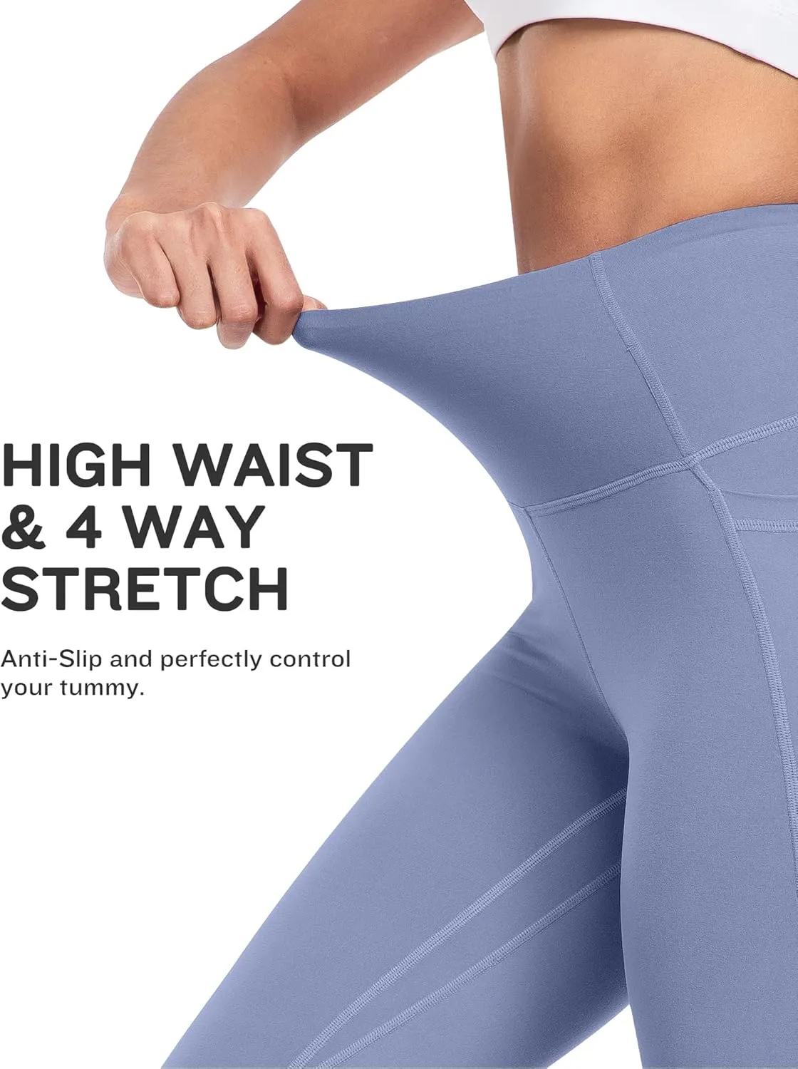 NORMOV 4 Packs Yoga Leggings with Pockets for Women, Soft High Waisted Tummy Control Workout Pants
