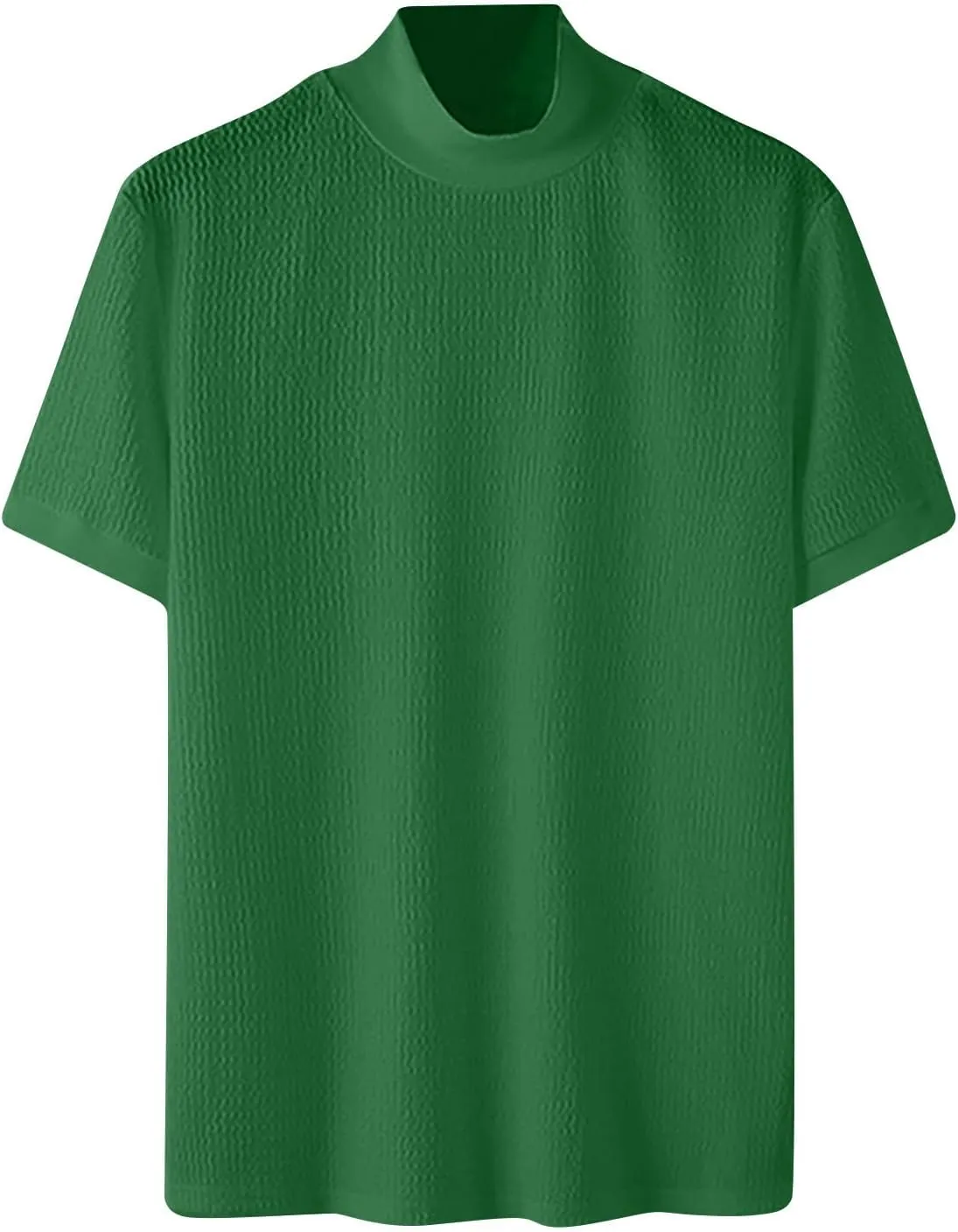 Uillui Short Sleeve Shirts Mens Mock Turtleneck Sweater Slim Fit Undershirt Casual Basic Tops Ribbed Knit Pullover Solid Tee