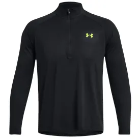 Under Armour Mens Tech 2.0 Half Zip Black High Vis Yellow