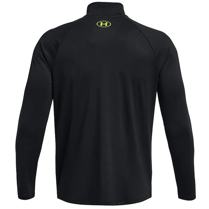 Under Armour Mens Tech 2.0 Half Zip Black High Vis Yellow