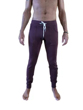**Winter Edition** Performance Fleece Long Cuffed Jogger & Yoga Sweat Pants (Burgundy)