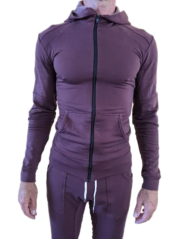 **Winter Edition** Performance Fleece Long Cuffed Jogger & Yoga Sweat Pants (Burgundy)