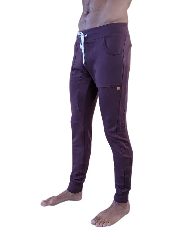 **Winter Edition** Performance Fleece Long Cuffed Jogger & Yoga Sweat Pants (Burgundy)