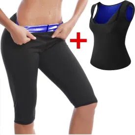 Women Thermo Slimming Body Shaper Sweat Sauna Pants & Vest
