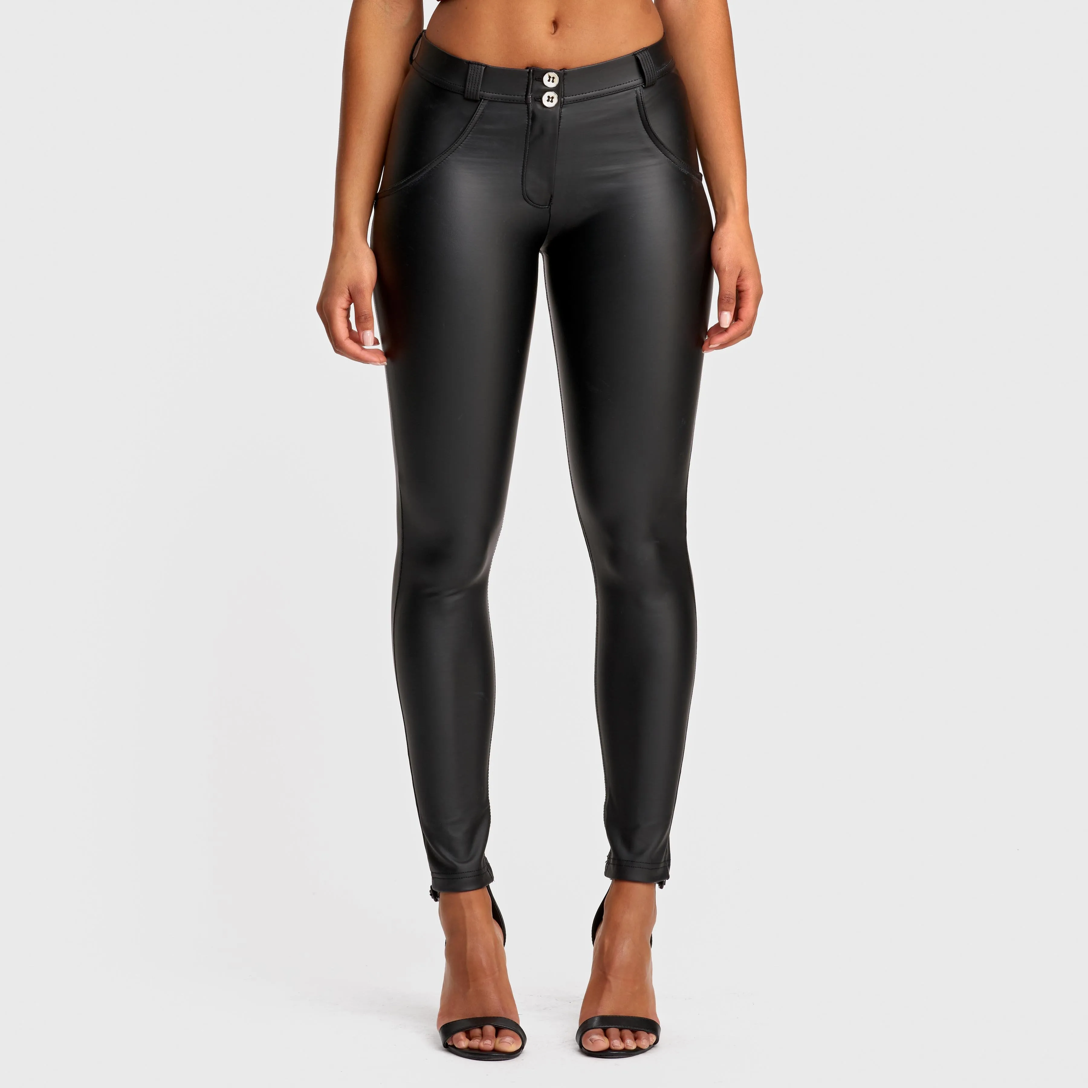 WR.UP® Faux Leather - Mid Waist - Full Length - Black